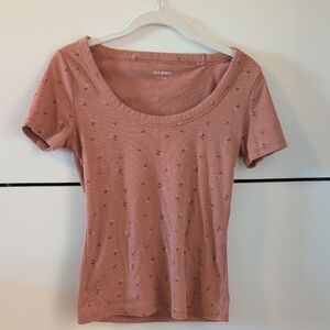 Old Navy Fliral Print T-Shirt - Medium